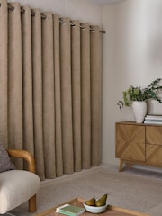 Natural Cosy Borg Super Thermal Eyelet Curtains - Image 3 of 6