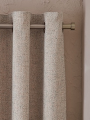 Natural Chunky Marl Textured Eyelet Lined Curtains - Image 1 of 5