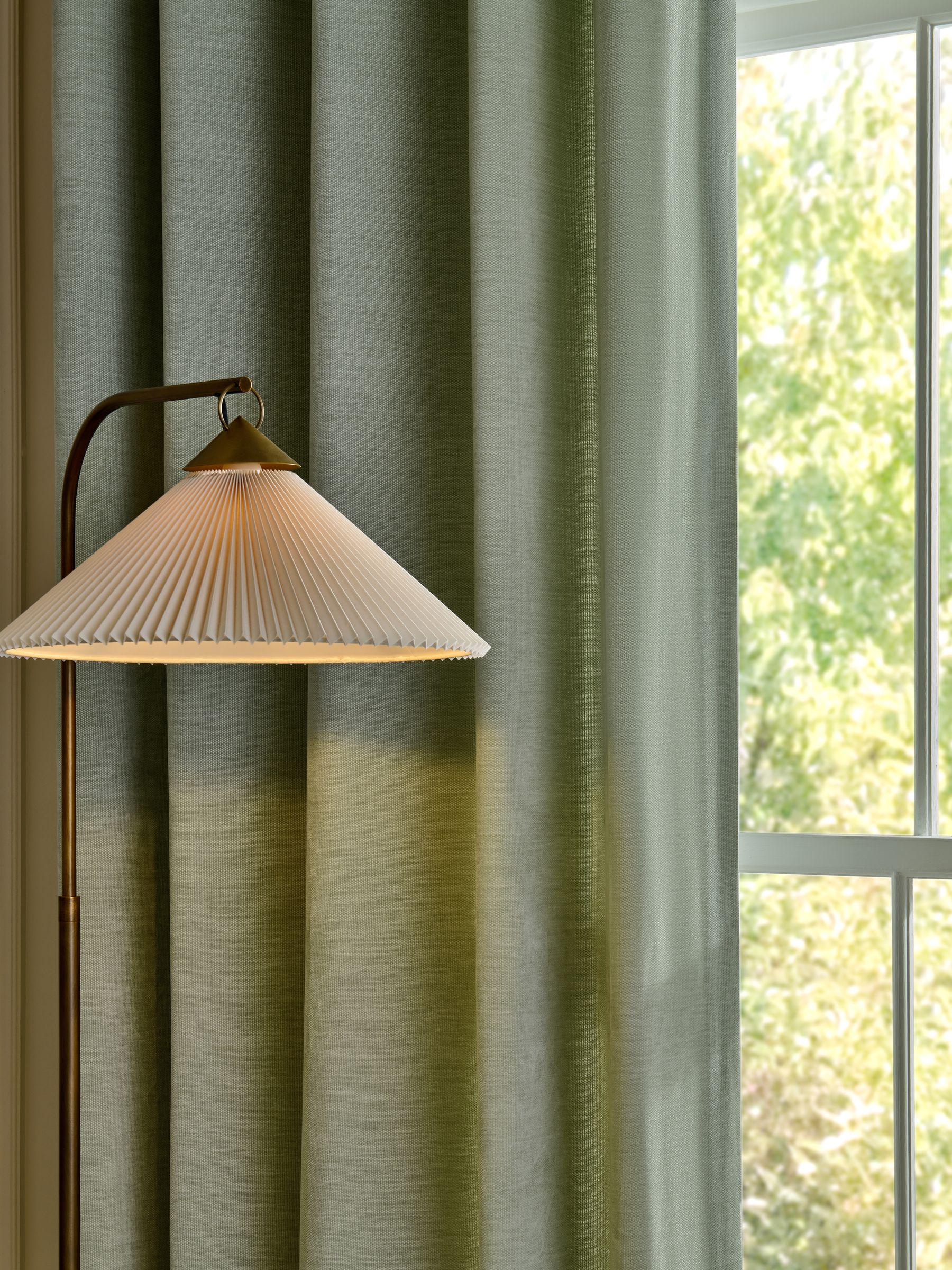 Buy Sage Green Fine Chenille Super Thermal Eyelet Curtains from