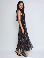 Religion Green Time Maxi Halterneck Dress With Tie Sash - Image 1 of 6