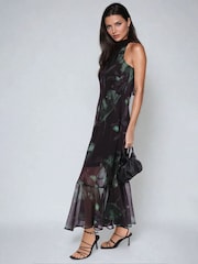Religion Green Time Maxi Halterneck Dress With Tie Sash - Image 5 of 6