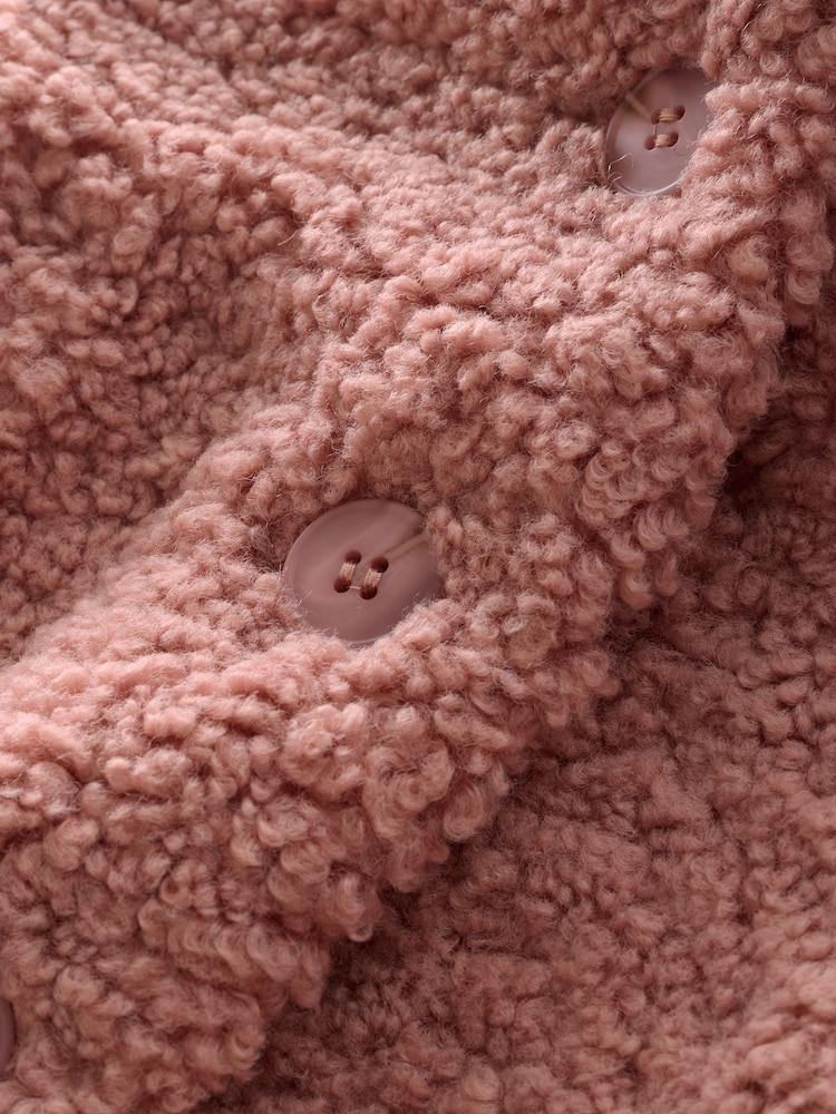 Pink Hooded Borg Jacket (12mths-7yrs) - Image 5 of 5
