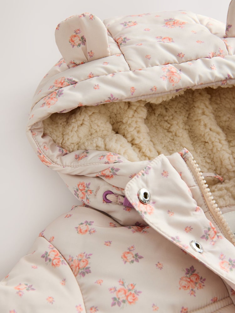Cream Rose Shower Resistant Printed Padded Coat (3mths-7yrs) - Image 9 of 9 Cream Rose Shower Resistant Printed Padded Coat (3mths-7yrs) - Image 9 of 9