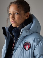 Superdry Light Blue Sports Puffer Coat - Image 3 of 4