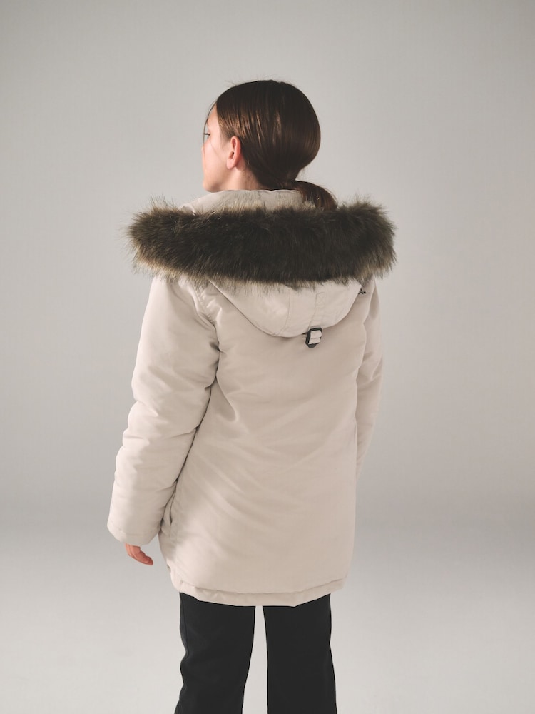 Superdry Cream Everest Parka Coat - Image 2 of 11