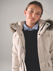 Superdry Cream Everest Parka Coat - Image 3 of 11