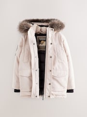 Superdry Cream Everest Parka Coat - Image 6 of 11