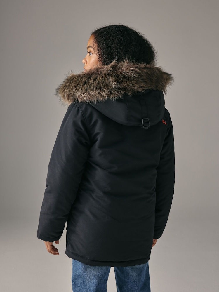 Superdry Black Everest Parka Coat - Image 2 of 6