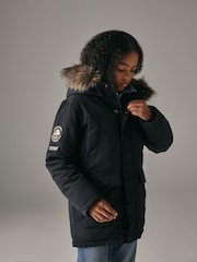 Superdry Black Everest Parka Coat - Image 3 of 6