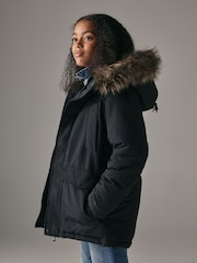Superdry Black Everest Parka Coat - Image 4 of 6