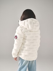 Superdry Cream Quilted Puffer Coat - Image 2 of 13