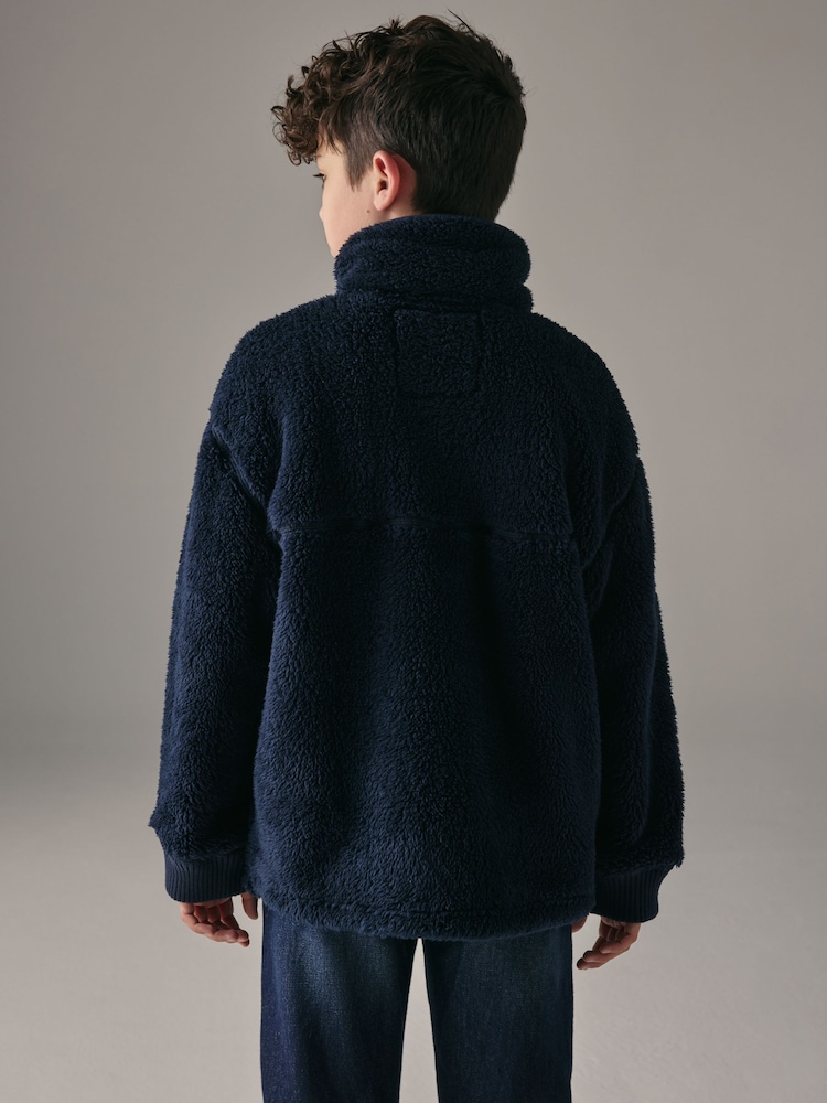 Marineblau - Superdry Quarter Zip Fleece - Bild 2 von 3