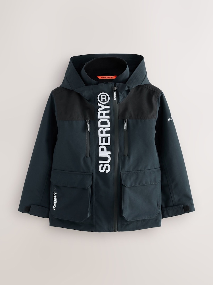 Superdry Navy Waterproof Jacket - Image 1 of 6