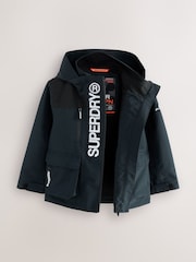 Superdry Navy Waterproof Jacket - Image 3 of 6