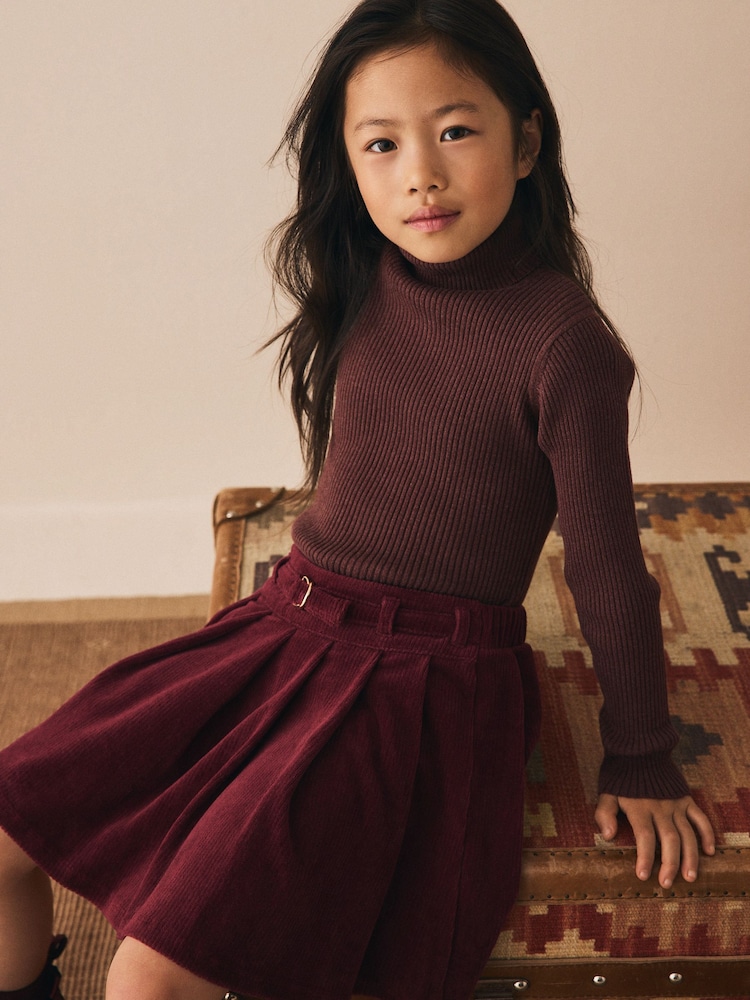 Chocolate Brown Roll Neck Knit Jumper (3-16yrs) - Image 2 of 3