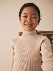 Oatmeal Roll Neck Knit Jumper (3-16yrs) - Image 3 of 4