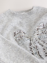 Grey Sequin Bow Jumper (3-16yrs) - Image 4 of 4