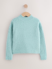 Teal Blue Fluffy Jumper (3-16yrs) - Image 1 of 4