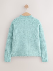Teal Blue Fluffy Jumper (3-16yrs) - Image 2 of 4