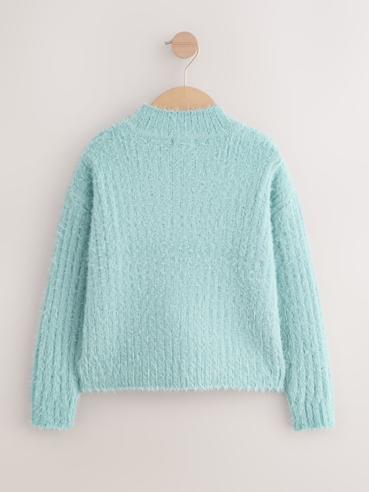 Teal Blue Fluffy Jumper (3-16yrs) - Image 2 of 4