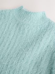 Teal Blue Fluffy Jumper (3-16yrs) - Image 3 of 4