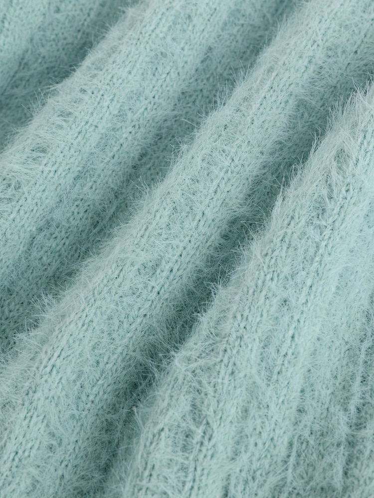 Teal Blue Fluffy Jumper (3-16yrs) - Image 4 of 4