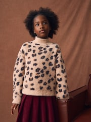 Leopard Animal Fluffy Jumper (3-16yrs) - Image 1 of 8