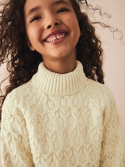 Oatmeal Cable Roll Neck Jumper (3-16yrs) - Image 4 of 8