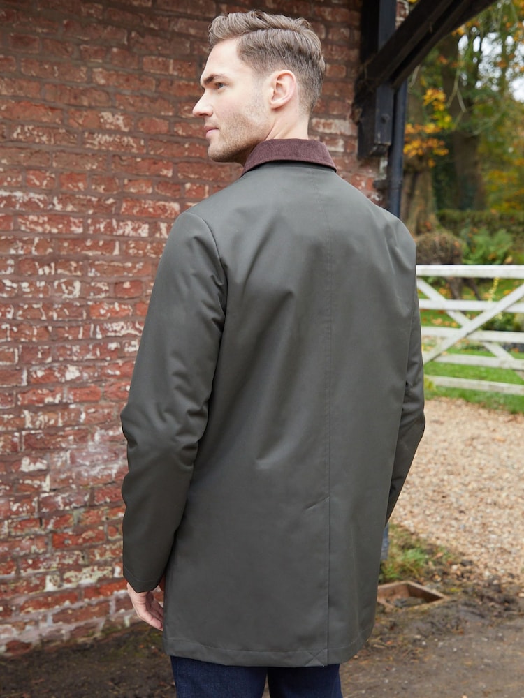 Caqui - Threadbare Showerproof Longline Corduroy Collar Trench - Imagen 2 de 5 Caqui - Threadbare Showerproof Longline Corduroy Collar Trench - Imagen 2 de 5