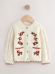 Ecru Floral Print Cardigan (3mths-7yrs) - Image 1 of 5