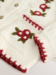 Ecru Floral Print Cardigan (3mths-7yrs) - Image 4 of 5