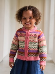 Pink Fairisle Pattern Cardigan (3mths-7yrs) - Image 1 of 6