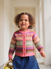 Pink Fairisle Pattern Cardigan (3mths-7yrs) - Image 2 of 6