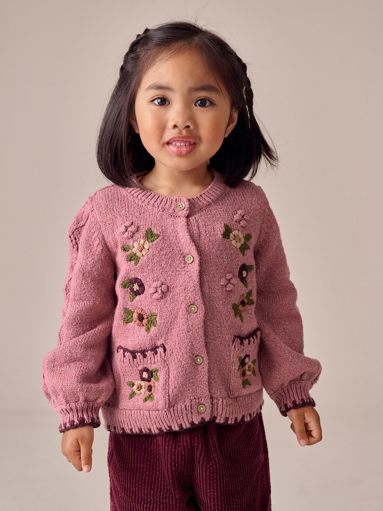Pink Floral Print Cardigan (3mths-7yrs) - Image 1 of 8