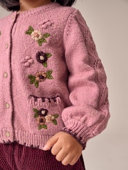 Pink Floral Print Cardigan (3mths-7yrs) - Image 4 of 8