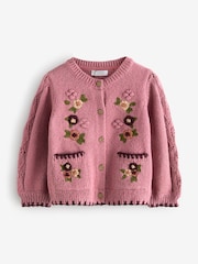 Pink Floral Print Cardigan (3mths-7yrs) - Image 5 of 8