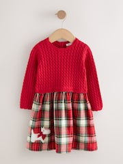 Red Knitted Tartan Dress (3mths-7yrs) - Image 5 of 8