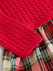 Red Knitted Tartan Dress (3mths-7yrs) - Image 8 of 8