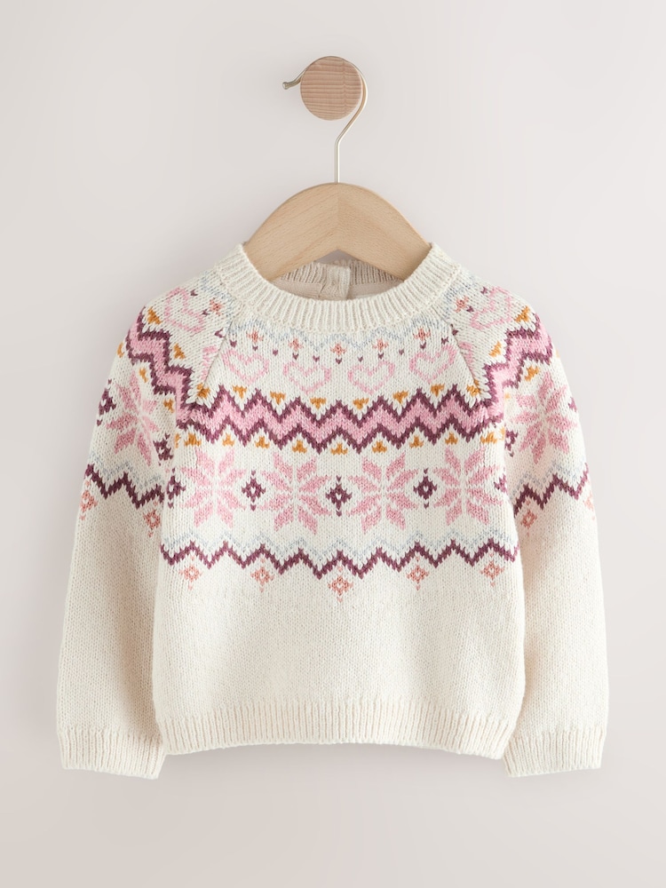 Ecru Christmas Fairisle Jumper (3mths-7yrs) - Image 1 of 5
