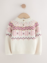 Ecru Christmas Fairisle Jumper (3mths-7yrs) - Image 2 of 5