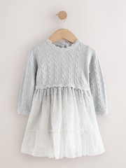 Grey Knitted Occasion Dress (3mths-10yrs) - Image 4 of 7