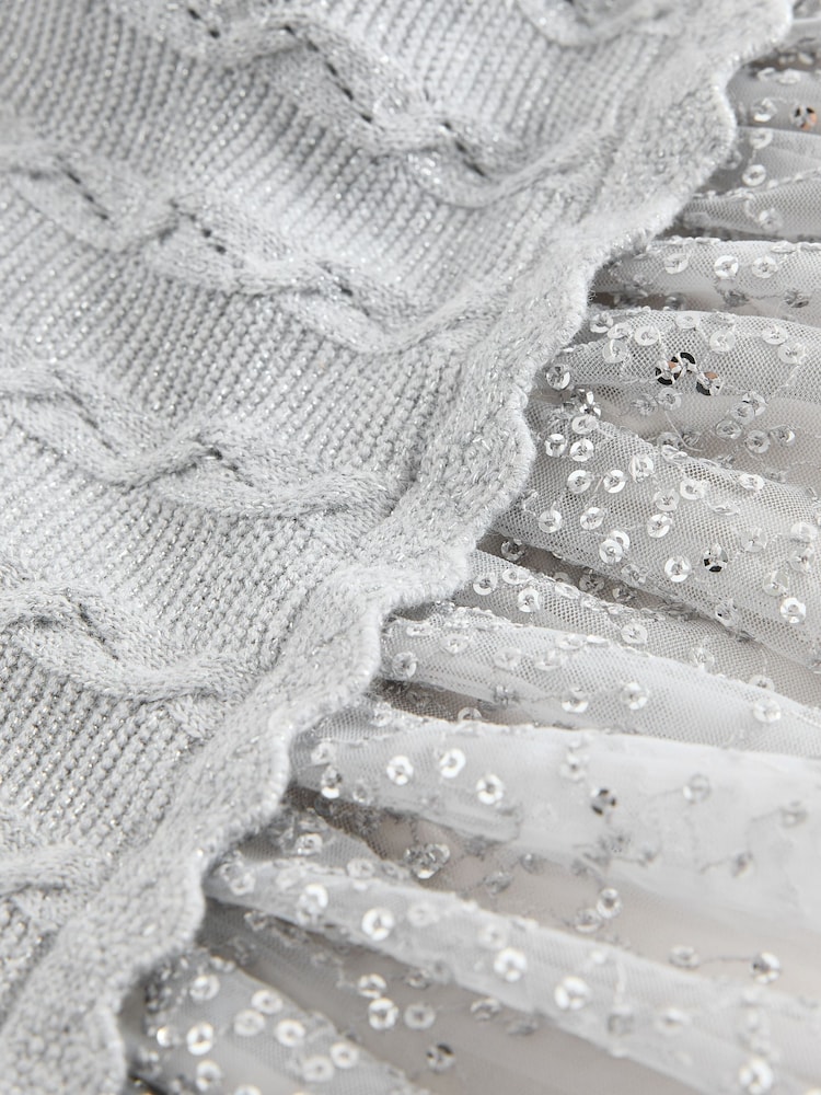 Grey Knitted Occasion Dress (3mths-10yrs) - Image 7 of 7