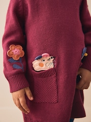 Temno rdeča - Obleka z žepom spredaj Character (12mesecev-7let) - Slika 4 iz 10