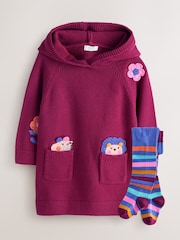 Temno rdeča - Obleka z žepom spredaj Character (12mesecev-7let) - Slika 5 iz 10