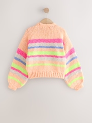 Multi Stripe Chunky Knit Cardigan (3-16yrs) - Image 2 of 4