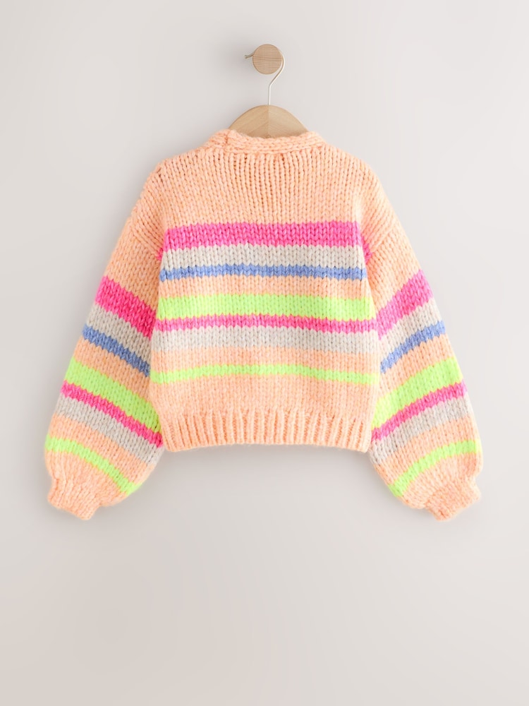 Multi Stripe Chunky Knit Cardigan (3-16yrs) - Image 2 of 4