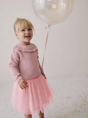 Pink Duck Embroidered Jumper and Mesh Skirt Set (3mths-10yrs) - Image 1 of 8