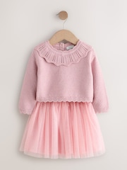 Pink Duck Embroidered Jumper and Mesh Skirt Set (3mths-10yrs) - Image 4 of 8