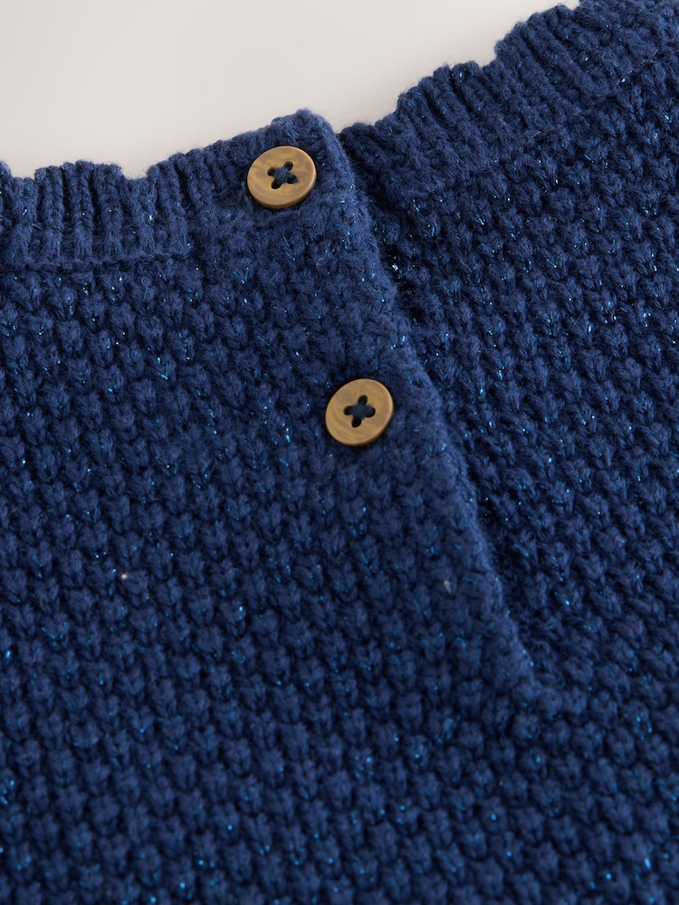 Navy Bow Knitted Jumper and Tartan Skirt Set (3mths-10yrs) - Image 9 of 9