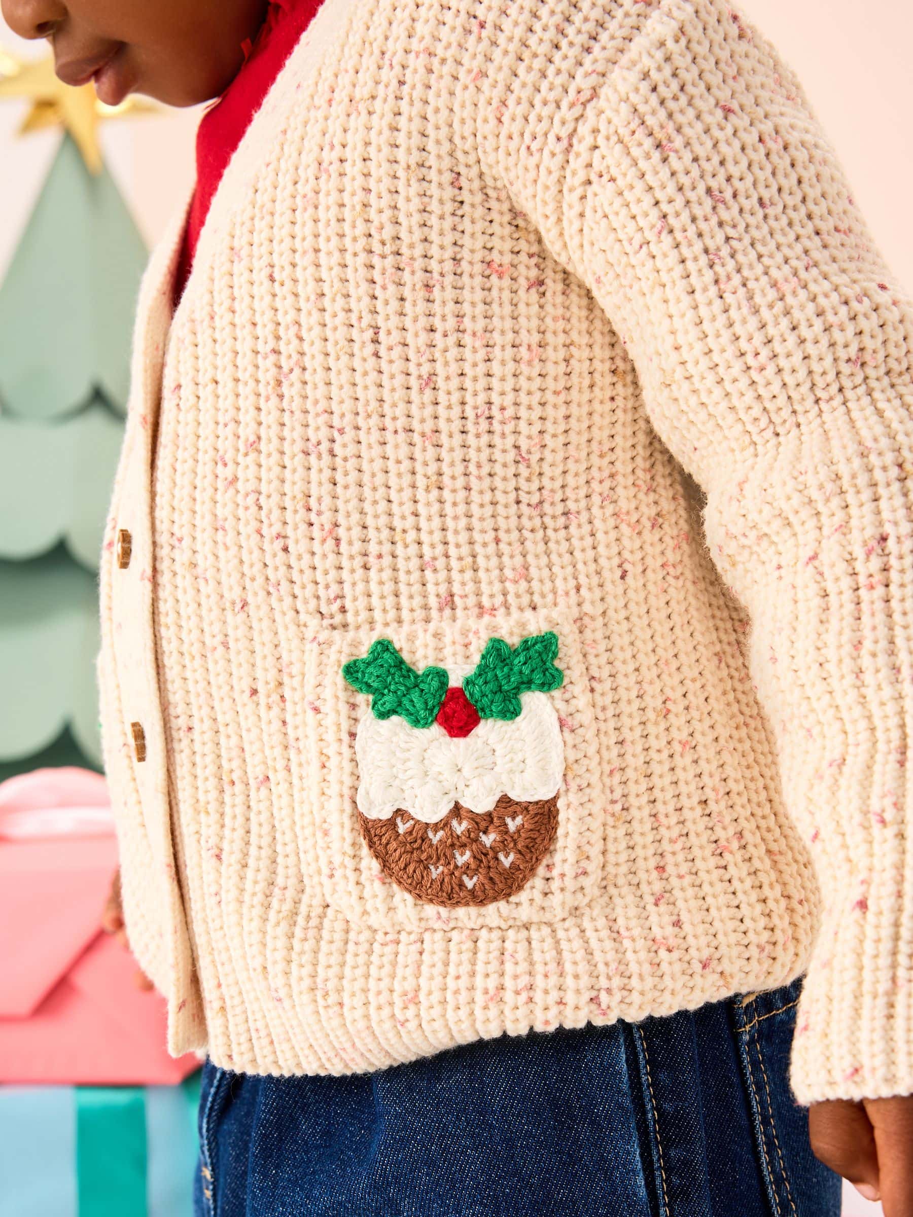 Buy Ecru Holly Jolly Christmas Cardigan (3mths-10yrs) from Next USA